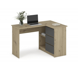 BEGA íróasztal, Artisan Tölgy/Grafit UNI