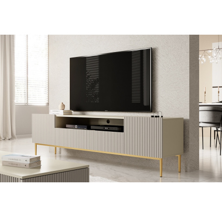 TV komoda Nicole, kašmír / zlatá