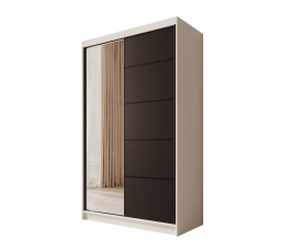 Tolóajtós ruhásszekrény Castello 120 Fehér+Fekete