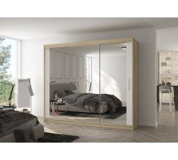 Tolóajtós szekrény tükörrel CHESTER 250 Sonoma+Fehér