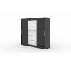 Tolóajtós szekrény tükörrel ERWIN 235 Fekete+Fekete