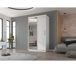 Tolóajtós szekrény tükörrel ESTI 120 Fehér+Fehér