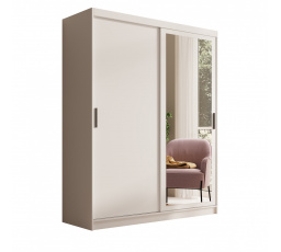 Tolóajtós és tükrös ruhásszekrény Hailey 160 Fehér+Fehér