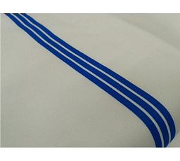 Prostěradlo bavlněné jednolůžkové 150x230cm bílé s modrým pruhem