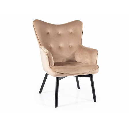 CARMEN VELVET fotel, Bézs Bluvel 28/fekete matt