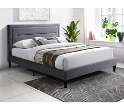 MALAGA VELVET ágy, 140x200 cm, Szürke Bluvel 14/Fekete