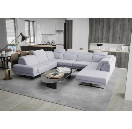 NAROŻNIK FIORE MAX I 220x350x265 CM - Odcienie szarości , lewa