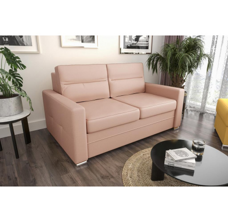SOFA ARTE II SKÓRA NATURALNA 150 CM - Skóra pudrowy róż