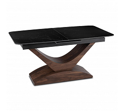 Stół ALICANTE Ceramiczny Rozkładany 160-200 cm Czarny Marmur/Orzech