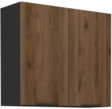 Horní skřínka MONZA - 80 G-72 2F, Černá mat/Ořech Horní skřínka MONZA - 80 G-72 2F, Černá mat/Ořech