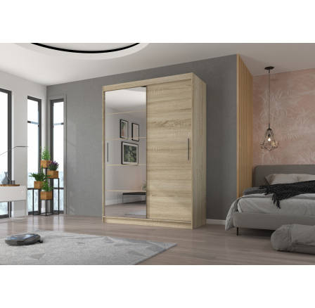 Tolóajtós szekrény tükörrel ESTI 150 Sonoma+Sonoma