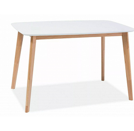 MOSSO I étkezőasztal, fehér/tölgy