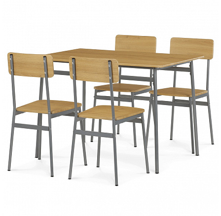Étkezőgarnitúra 4 székkel, 110x70x76cm, MDF, vad tölgy, AUT-O2156 OAK Étkezőgarnitúra 4 székkel, 110x70x76cm, MDF, vad tölgy, AUT-O2156 OAK