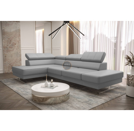 NAROŻNIK EMPORIO MINI 300x180 SKÓRA NATURALNA - lewa , Skóra szara