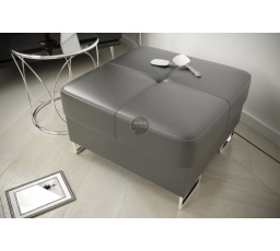 PUFA OTWIERANA GALAXY 55×55 SKÓRA NATURALNA - Skóra szara