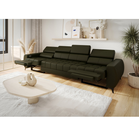 SOFA PORTO IV RELAX 331 CM SKÓRA NATURALNA - Skóra oliwkowa