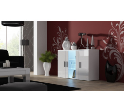 Komoda SOHO S-7, Bílá/Bílý Lesk