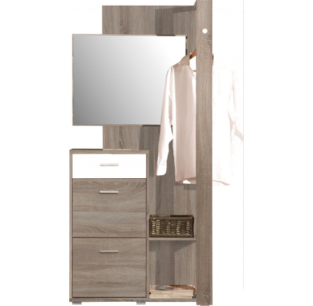 Előszobafal CLIP, Truffla Tölgy/fehér