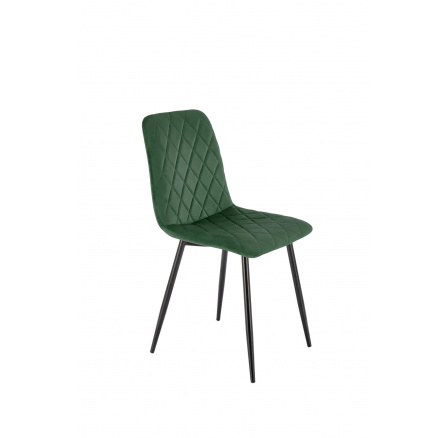 Étkezőszék K525 VELVET, Sötétzöld/Fekete
