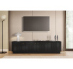VESPER RTV 187 4D - czarny mdf / czarny mdf / złote uchwyty / cokół