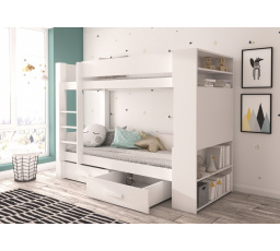 Kétszemélyes emeletes ágy GARET 200x90 Fehér