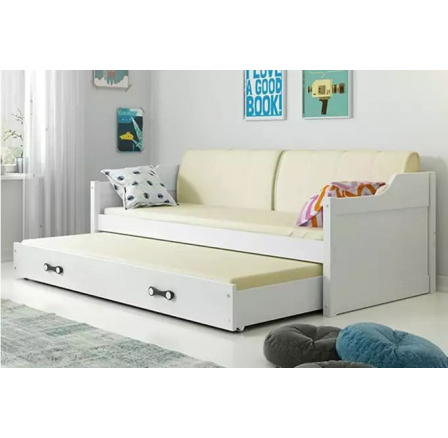 DAWID PODWÓJNE RAMA BIAŁY WYPEŁNIENIA BIAŁY SZUFLADA BIAŁY 90 X 200 KPL