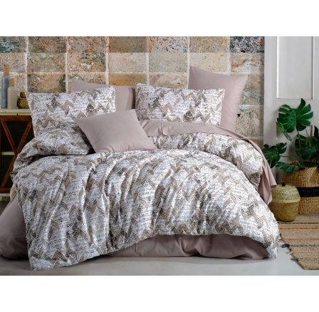 Povlečení bavlna 140x200, 70x90cm Fany beige nitěný knoflík