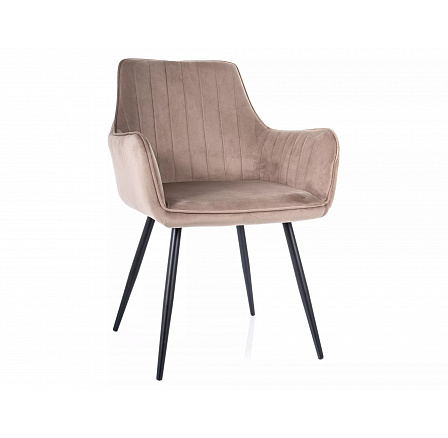 APPLE VELVET étkezőszék, Sötét bézs Bluvel 40/Fekete