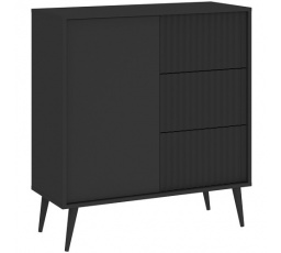 BARCELONA 1D3S komód, Fekete/Fekete