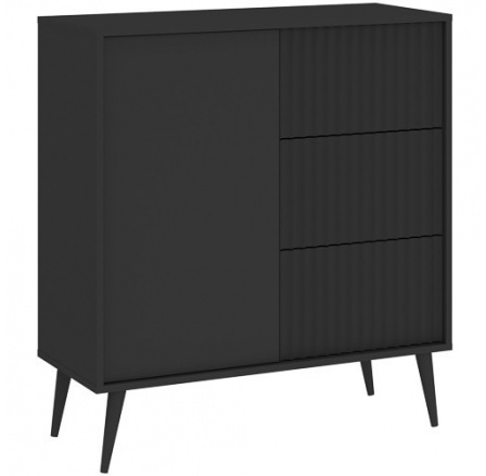 BARCELONA 1D3S komód, Fekete/Fekete