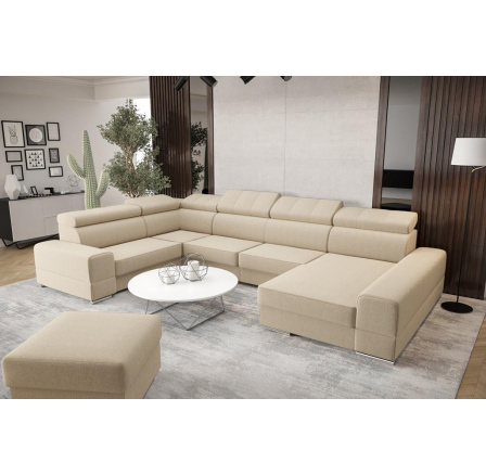 NAROŻNIK ROZKŁADANY ROYAL MAX II 230x375x185 - lewa , Odcienie beżu