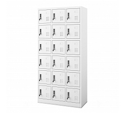 Fehér alkalmazotti szekrény rekeszekkel: KAROL, 900 x 1850 x 400 mm