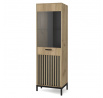 LAMINO W-1 vitrinszekrény, Craft Tölgy/Fekete