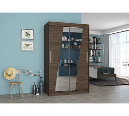 TEXAS 120 tolóajtós és tükrös ruhásszekrény Choco+Choco