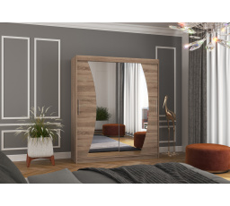 Tolóajtós szekrény tükörrel DOLORES 180 Truffle+Truffle