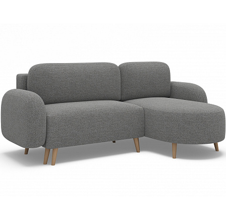 Bawal corner sofa with sleeping function and storage compartment, grey bouclé, right-hand side Royal 04 188x100 Right 1 Bawal corner sofa with sleeping function and storage compartment, grey bouclé, right-hand side Royal 04 188x100 Right 1