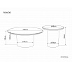 RONDO Ceramic konferencia asztal 80cm, Pandoro Fehér Fény / Dió