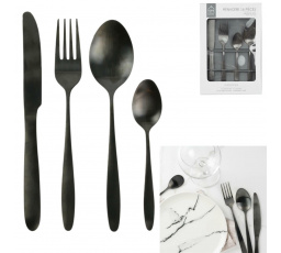 Charbon fekete evőeszközkészlet 16 darab