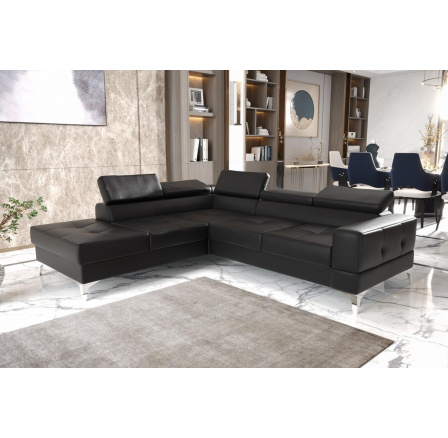 NAROŻNIK TOSCANIA II 230x250 - lewa , Czarna eko skóra