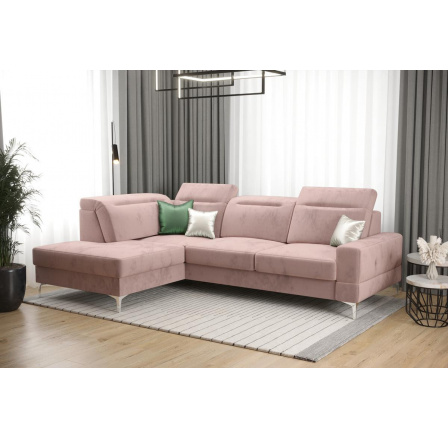 NAROŻNIK ROZKŁADANY MALIBU MINI 180X250 - lewa , Odcienie różu