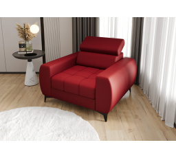 FOTEL PORTO 110 CM SKÓRA NATURALNA - Skóra czerwona