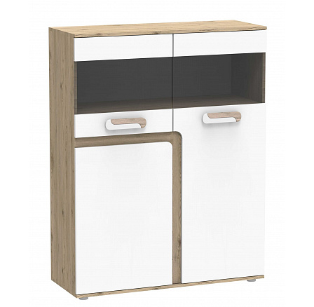 Vitrína APETITO 16, Dub/Bílá