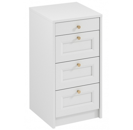 REL K4SW komód, Fehér/Arany