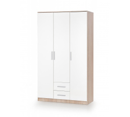 LIMA S-3 ruhásszekrény, sonoma tölgy/fehér