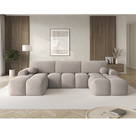 Vianetto corner sofa with sleeping function and storage compartment, beige bouclé, universal Royal 18 275x130 Symmetrical 1 Vianetto corner sofa with sleeping function and storage compartment, beige bouclé, universal Royal 18 275x130 Symmetrical 1