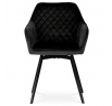 Jídelní židle, černá, sametová látka, DCH-425 BK4