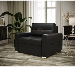 FOTEL ARTE 105 CM - Czarna eko skóra