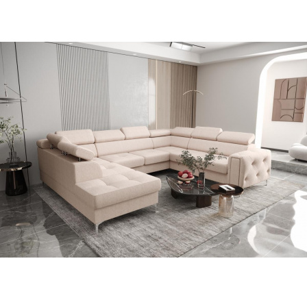 NAROŻNIK ORION MAX I Z FUNKCJĄ SPANIA 225X350X255 CM - Odcienie beżu , prawa NAROŻNIK ORION MAX I Z FUNKCJĄ SPANIA 225X350X255 CM - Odcienie beżu , prawa