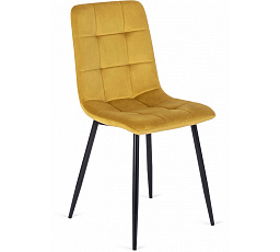 Krzesło PERU Musztardowe Welurowe