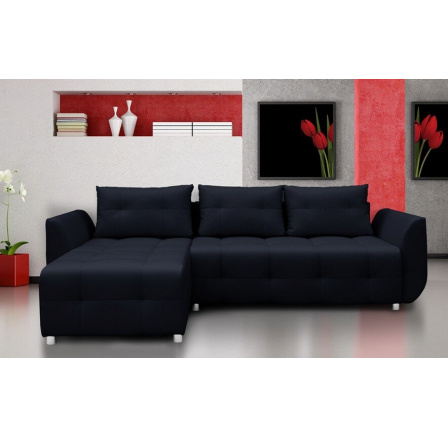 Rohová universální sedací souprava SARA, Černá Ekokůže 11
